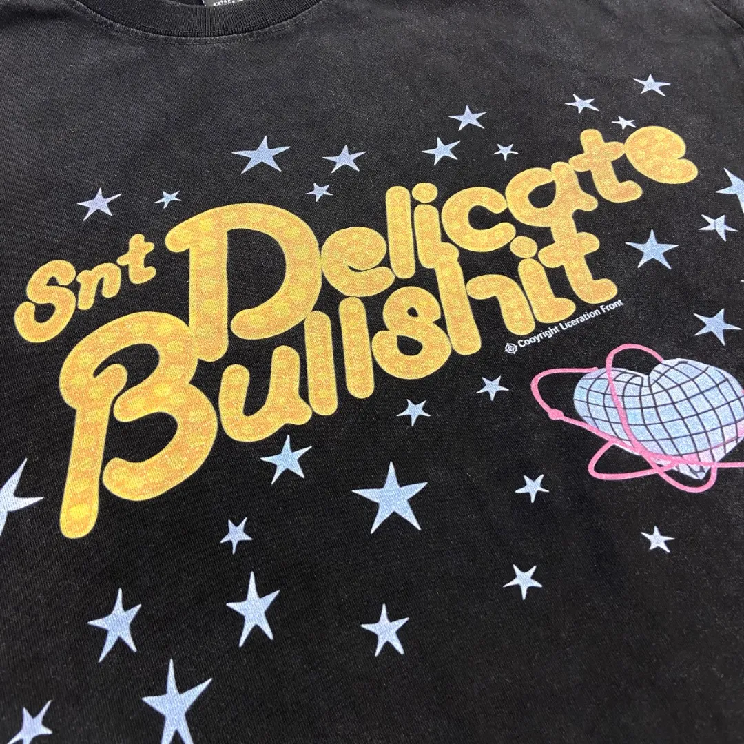 SAINT MICHAEL discount little star washed distressed retro printed Vintage loose short-sleeved T-shirt. Digital white ink direct printing. The fabric is breathable and the pattern is three-dimensional and clear. Fabric: Double yarn 240g Style number: S860 Size: S-M-L-XL Color: Washed black Price: P118